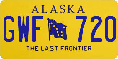 AK license plate GWF720