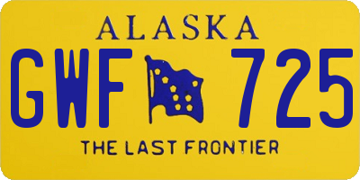 AK license plate GWF725