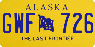 AK license plate GWF726