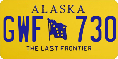 AK license plate GWF730