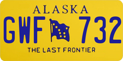 AK license plate GWF732