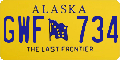 AK license plate GWF734