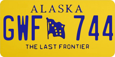 AK license plate GWF744