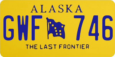 AK license plate GWF746