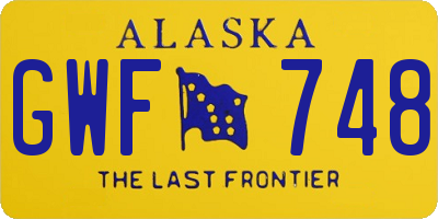 AK license plate GWF748