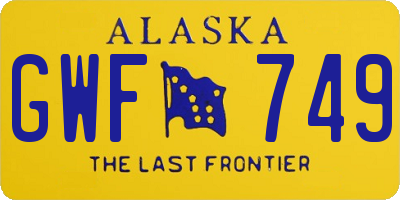 AK license plate GWF749