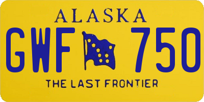 AK license plate GWF750