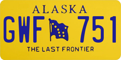 AK license plate GWF751
