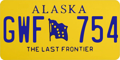 AK license plate GWF754