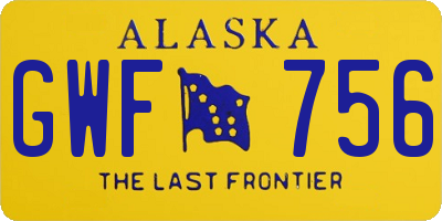 AK license plate GWF756