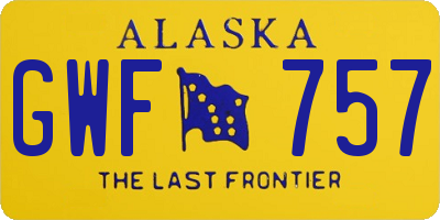 AK license plate GWF757