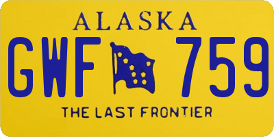 AK license plate GWF759