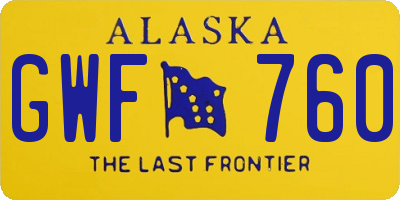 AK license plate GWF760