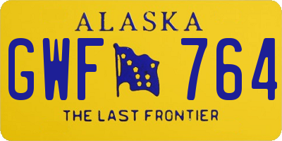 AK license plate GWF764