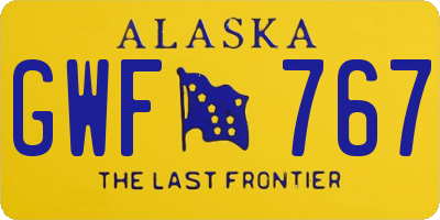 AK license plate GWF767