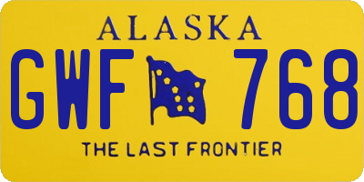 AK license plate GWF768