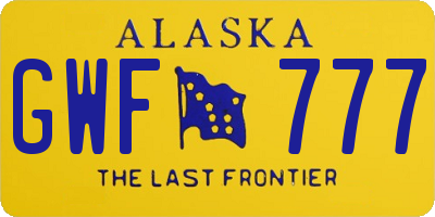 AK license plate GWF777