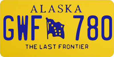 AK license plate GWF780