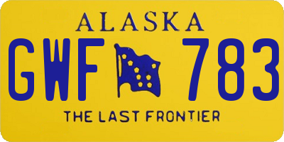 AK license plate GWF783