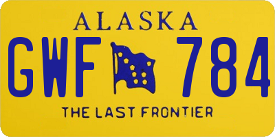 AK license plate GWF784
