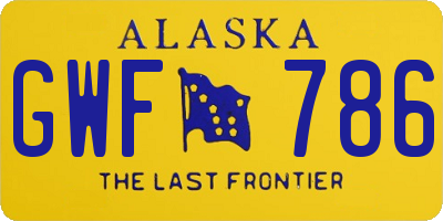 AK license plate GWF786