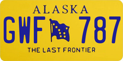 AK license plate GWF787