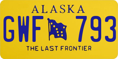 AK license plate GWF793