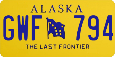 AK license plate GWF794