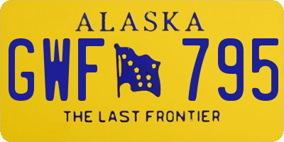 AK license plate GWF795