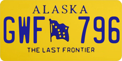 AK license plate GWF796