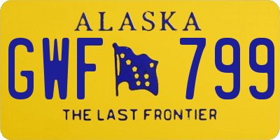 AK license plate GWF799