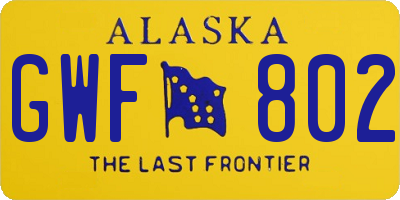 AK license plate GWF802