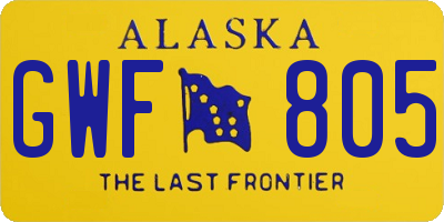 AK license plate GWF805