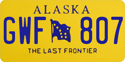 AK license plate GWF807