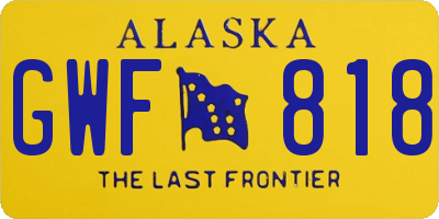 AK license plate GWF818