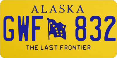 AK license plate GWF832