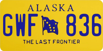 AK license plate GWF836