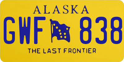 AK license plate GWF838