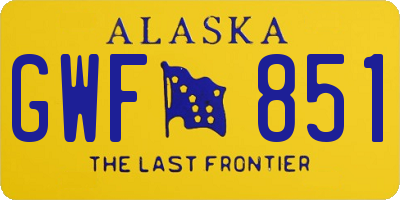 AK license plate GWF851