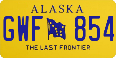 AK license plate GWF854