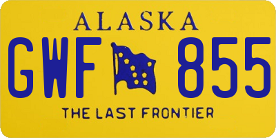 AK license plate GWF855