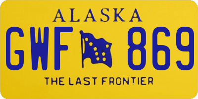 AK license plate GWF869