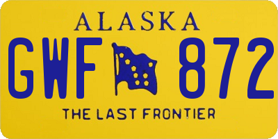 AK license plate GWF872