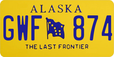 AK license plate GWF874