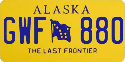 AK license plate GWF880