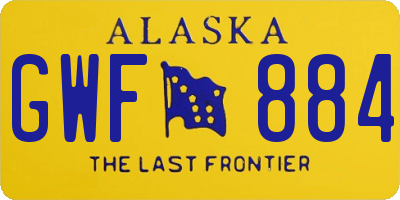 AK license plate GWF884