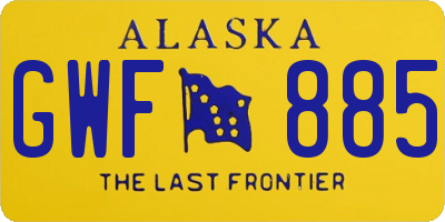 AK license plate GWF885