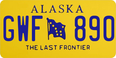 AK license plate GWF890