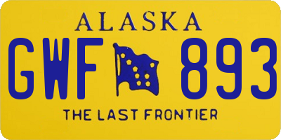 AK license plate GWF893