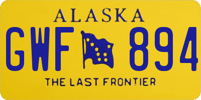 AK license plate GWF894